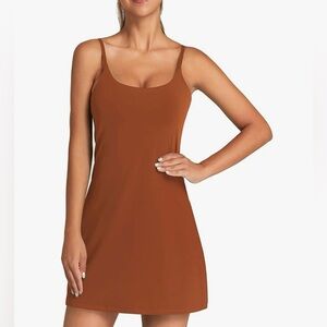 Women's orange athletic stretchy tennis dress size S